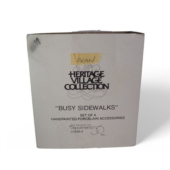 Department 56 Heritage Village Collection "Busy Sidewalks" 4 Ceramic Figurines - Picture 6 of 6